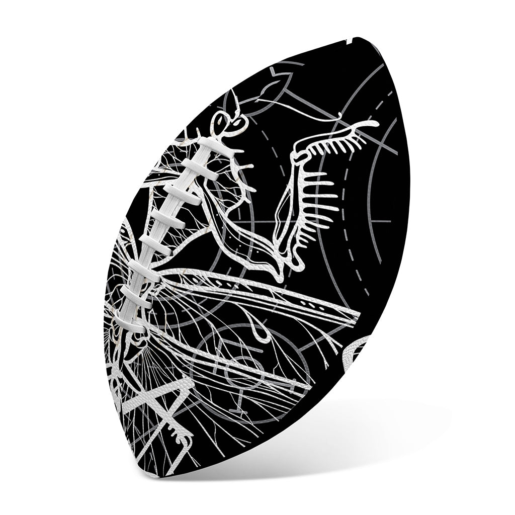 Black And White Mantis Spirit Print Rugby Ball