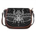 Black And White Mantis Spirit Print Saddle Bag