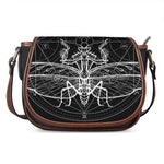 Black And White Mantis Spirit Print Saddle Bag