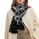 Black And White Mantis Spirit Print Scarf