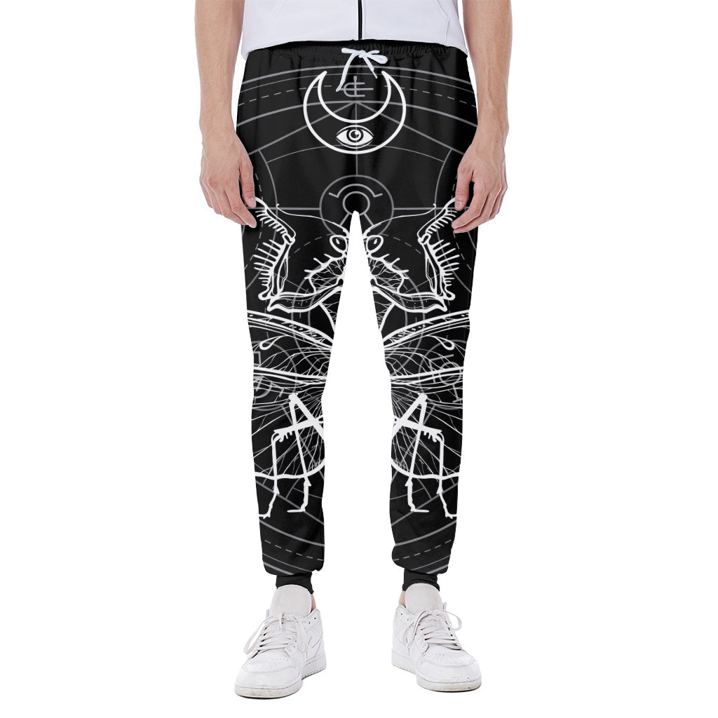 Black And White Mantis Spirit Print Scuba Joggers