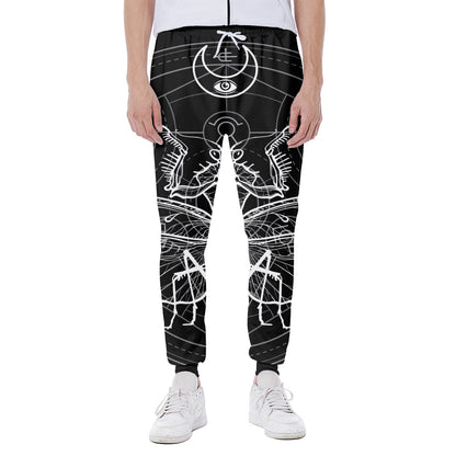 Black And White Mantis Spirit Print Scuba Joggers