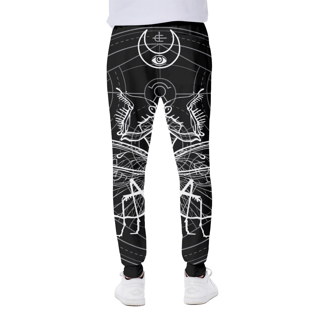 Black And White Mantis Spirit Print Scuba Joggers