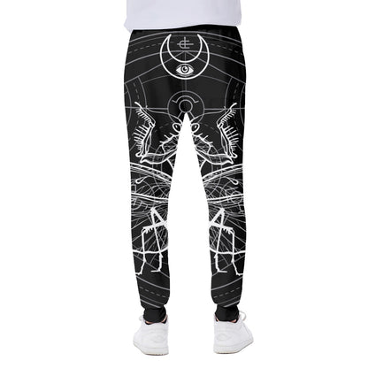 Black And White Mantis Spirit Print Scuba Joggers