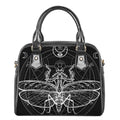 Black And White Mantis Spirit Print Shoulder Handbag