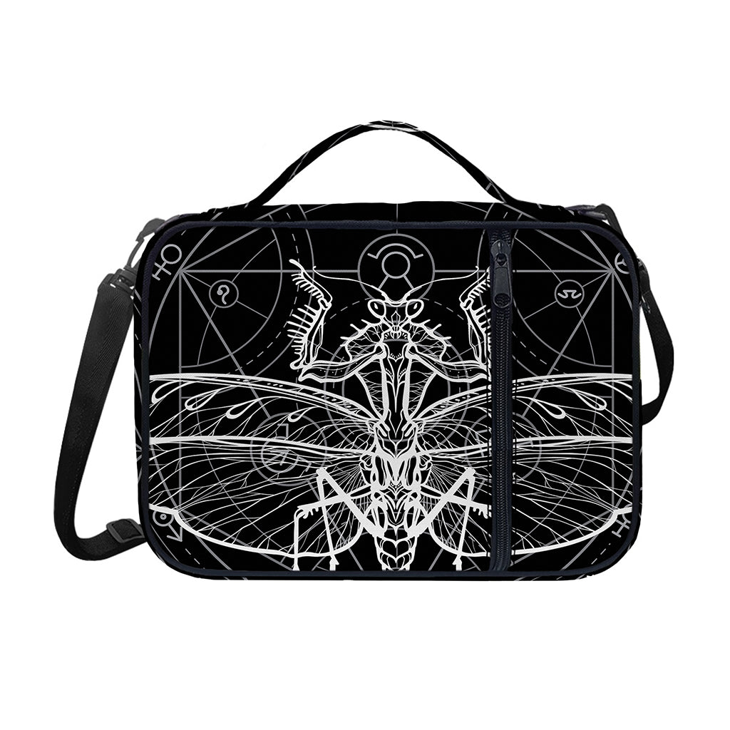 Black And White Mantis Spirit Print Shoulder Strap Bible Bag
