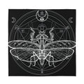 Black And White Mantis Spirit Print Silk Bandana