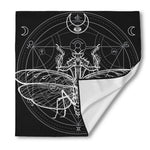 Black And White Mantis Spirit Print Silk Bandana
