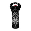 Black And White Mantis Spirit Print Single Neoprene Wine Tote