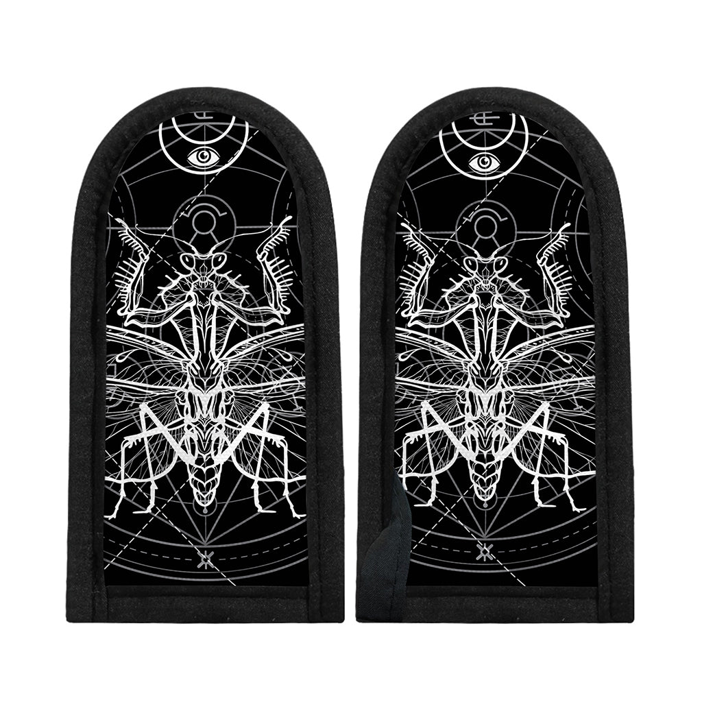 Black And White Mantis Spirit Print Skillet Handle Cover