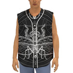 Black And White Mantis Spirit Print Sleeveless Baseball Jersey