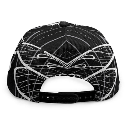 Black And White Mantis Spirit Print Snapback Cap