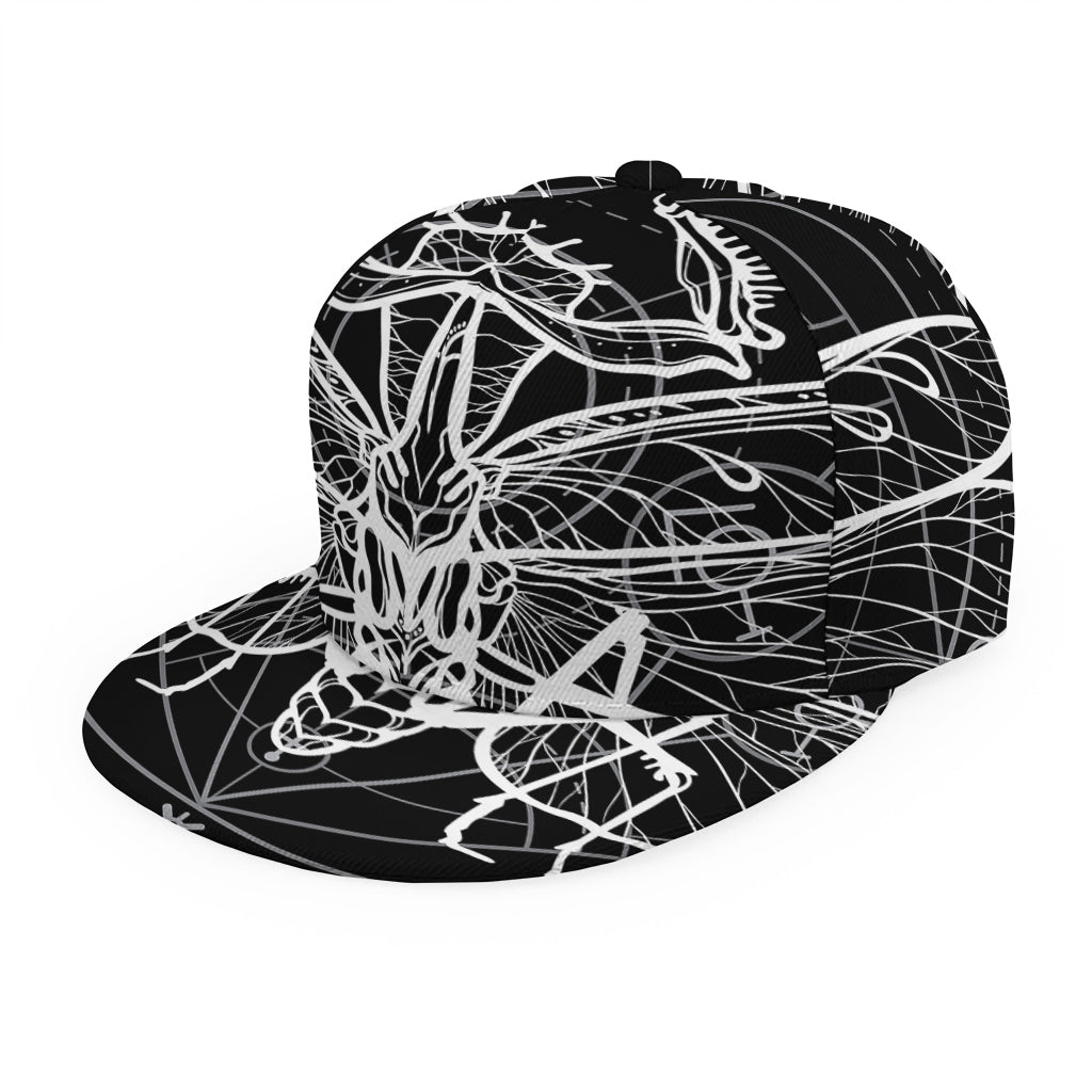 Black And White Mantis Spirit Print Snapback Cap