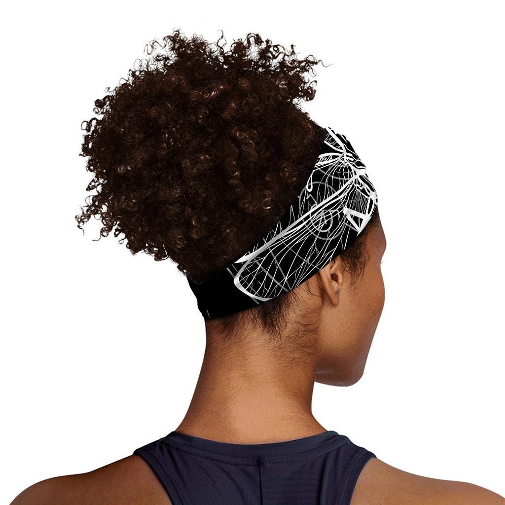 Black And White Mantis Spirit Print Sports Headband