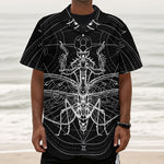 Black And White Mantis Spirit Print Textured Short Sleeve Shirt