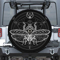 Black And White Mantis Spirit Print Tire Cover With Camera Hole