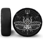 Black And White Mantis Spirit Print Tire Cover With Camera Hole