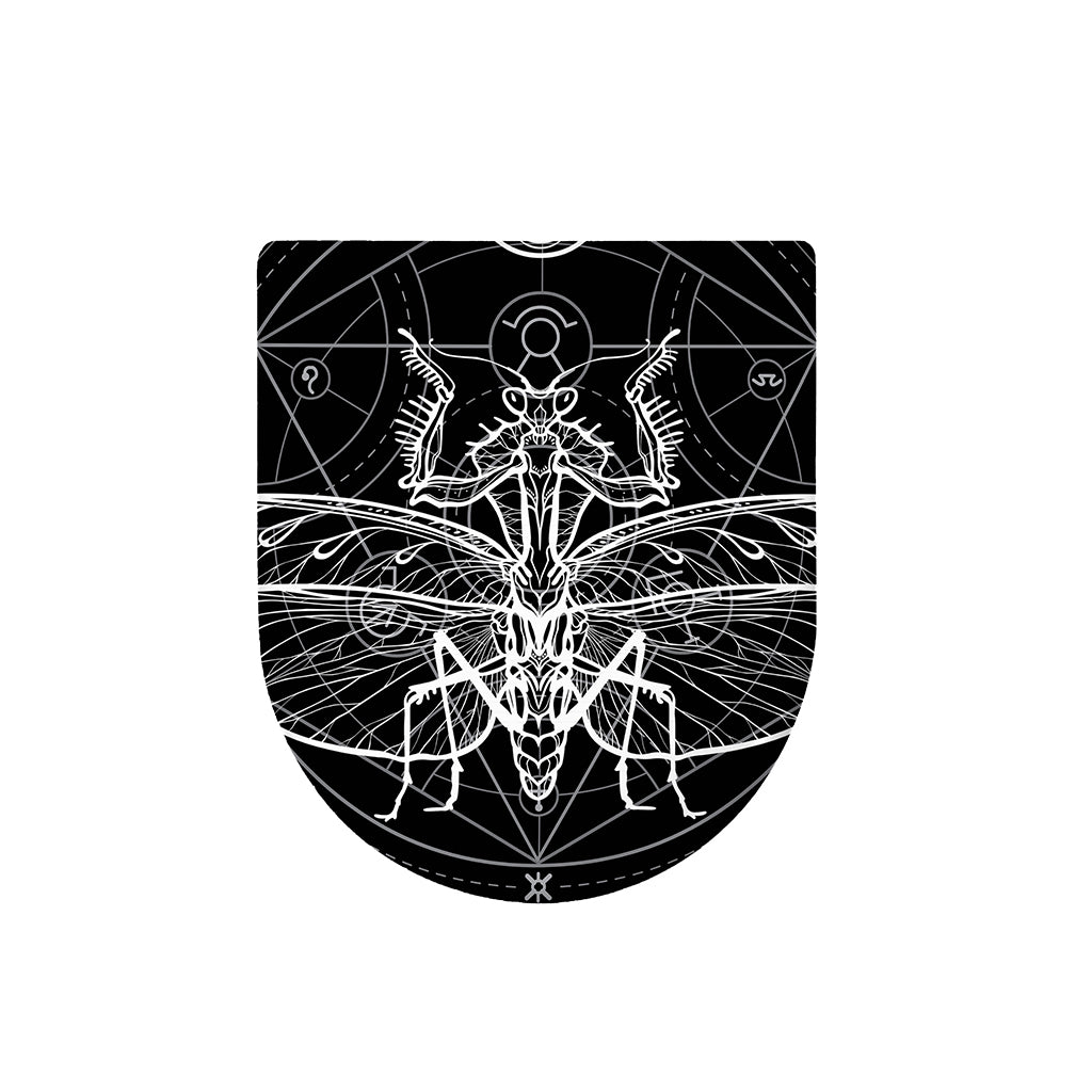 Black And White Mantis Spirit Print Toilet Lid Cover