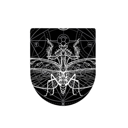 Black And White Mantis Spirit Print Toilet Lid Cover