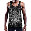 Black And White Mantis Spirit Print Men's Workout Tank Top