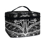 Black And White Mantis Spirit Print Travel Makeup Bag