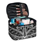 Black And White Mantis Spirit Print Travel Makeup Bag