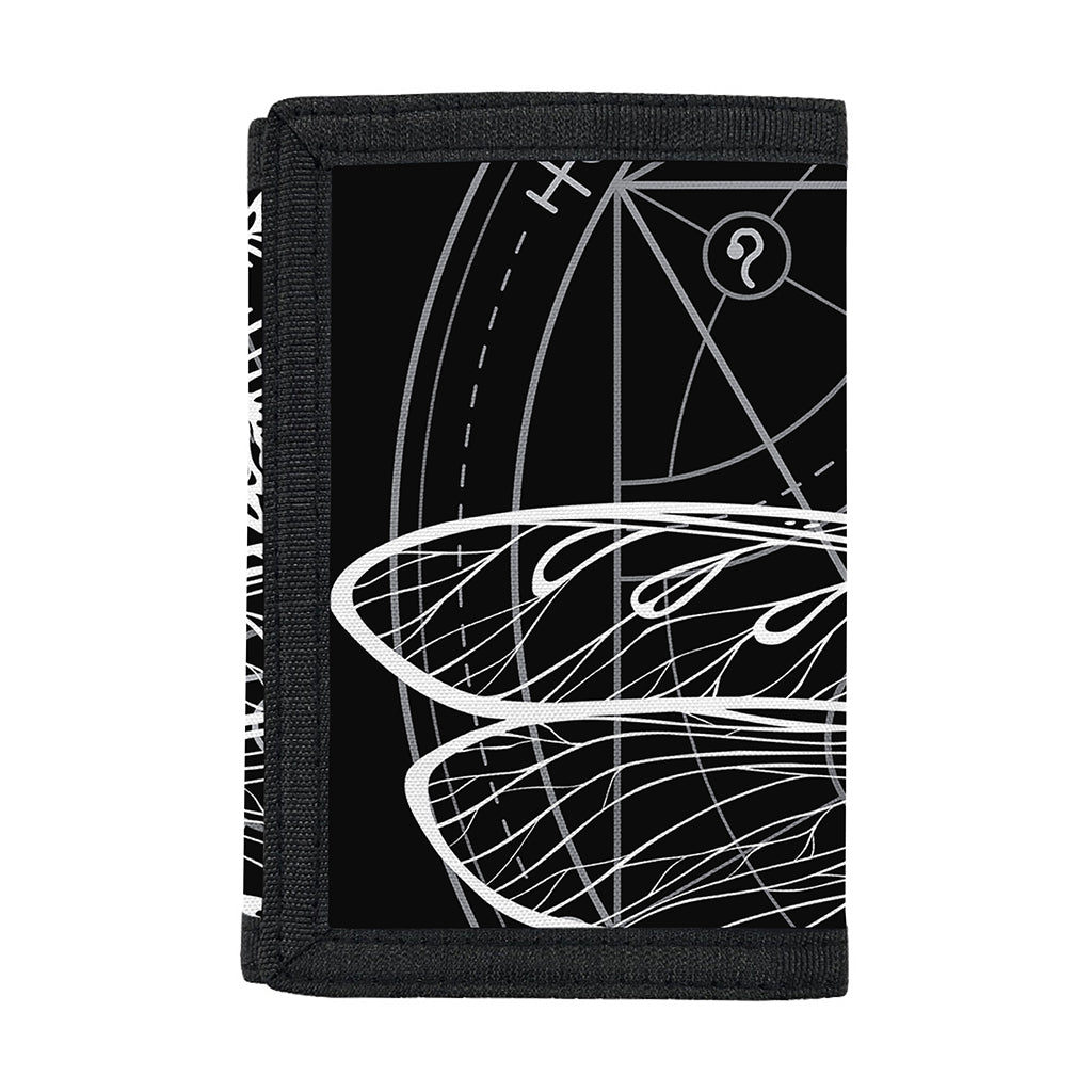 Black And White Mantis Spirit Print Trifold Wallet