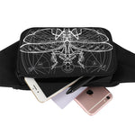 Black And White Mantis Spirit Print Waist Bag
