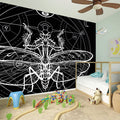Black And White Mantis Spirit Print Wall Sticker