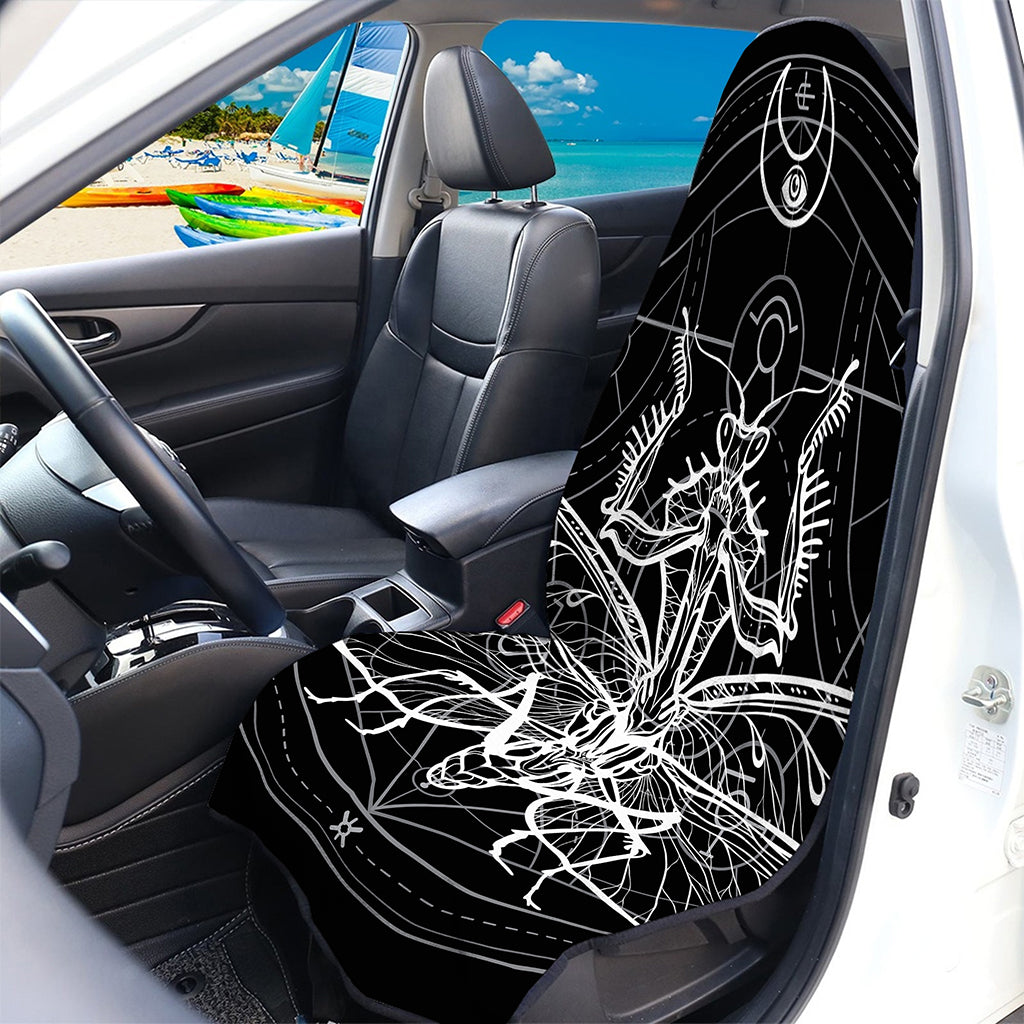 Black And White Mantis Spirit Print Waterproof Car Seat Cover