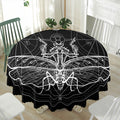 Black And White Mantis Spirit Print Waterproof Round Tablecloth