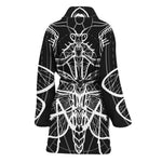 Black And White Mantis Spirit Print Women's Bathrobe