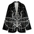Black And White Mantis Spirit Print Women's Cotton Blazer