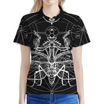 Black And White Mantis Spirit Print Women's Polo Shirt