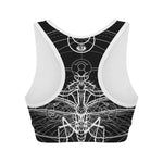 Black And White Mantis Spirit Print Women's Sports Bra