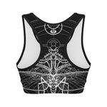 Black And White Mantis Spirit Print Women's Sports Bra
