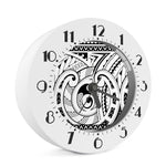 Black And White Maori Pattern Print Alarm Clock