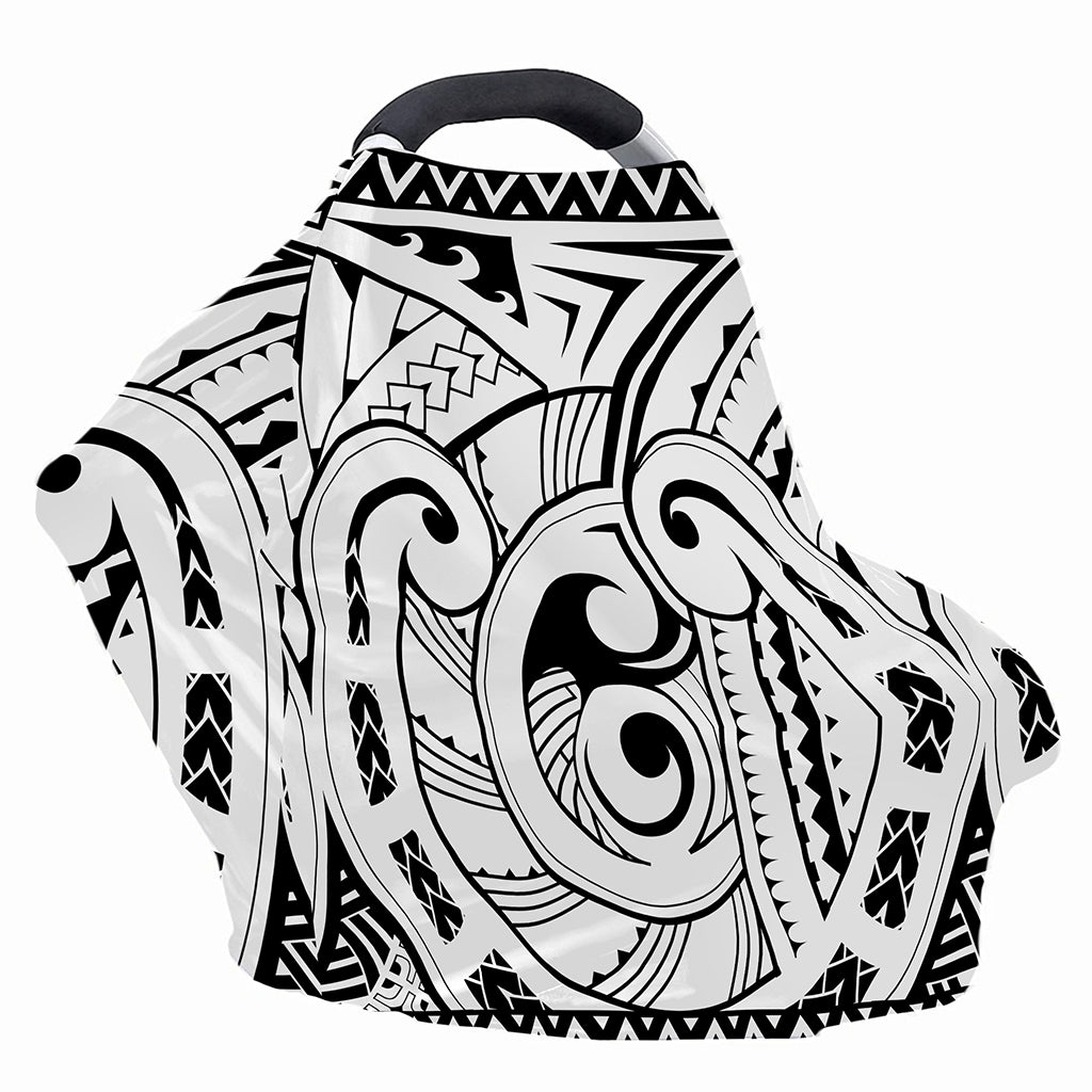 Black And White Maori Pattern Print Baby Seat Cover
