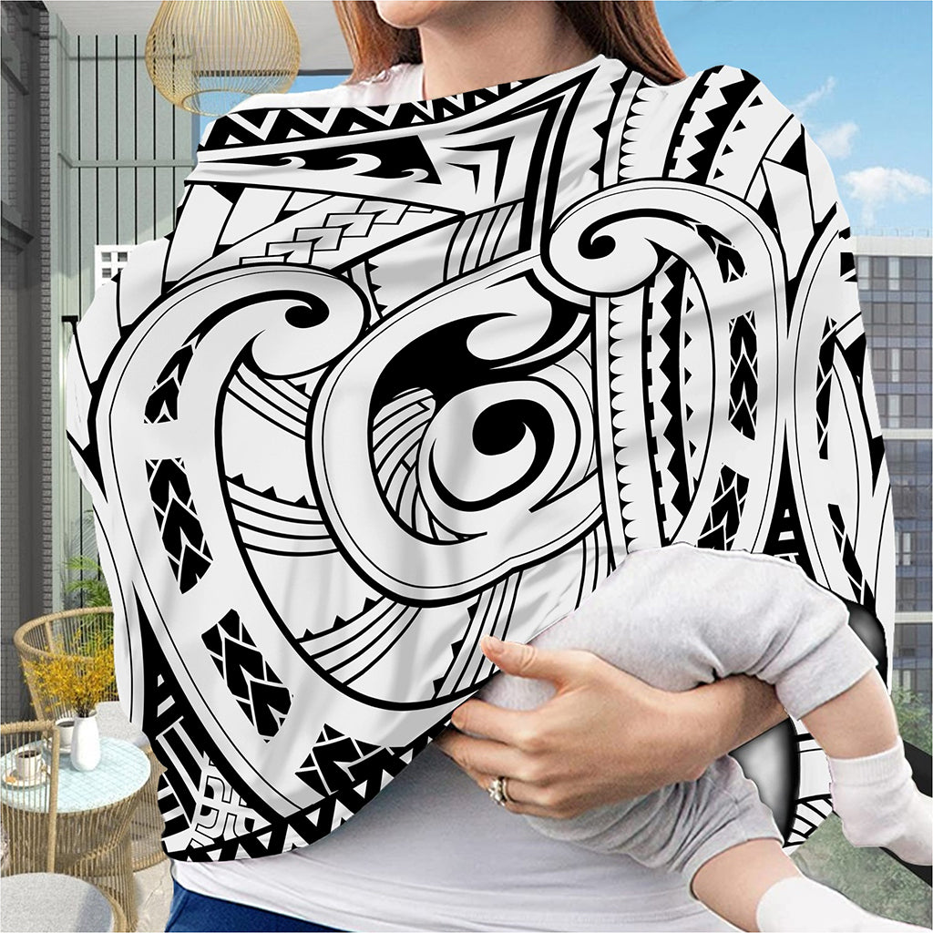 Black And White Maori Pattern Print Baby Seat Cover