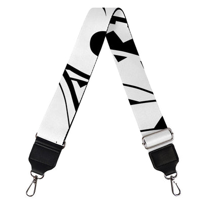 Black And White Maori Pattern Print Bag Strap