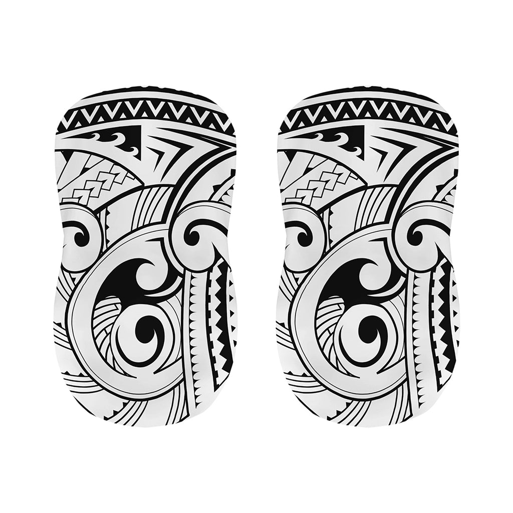 Black And White Maori Pattern Print Bar Stool Covers