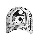 Black And White Maori Pattern Print Baseball Cap