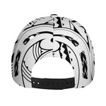 Black And White Maori Pattern Print Baseball Cap