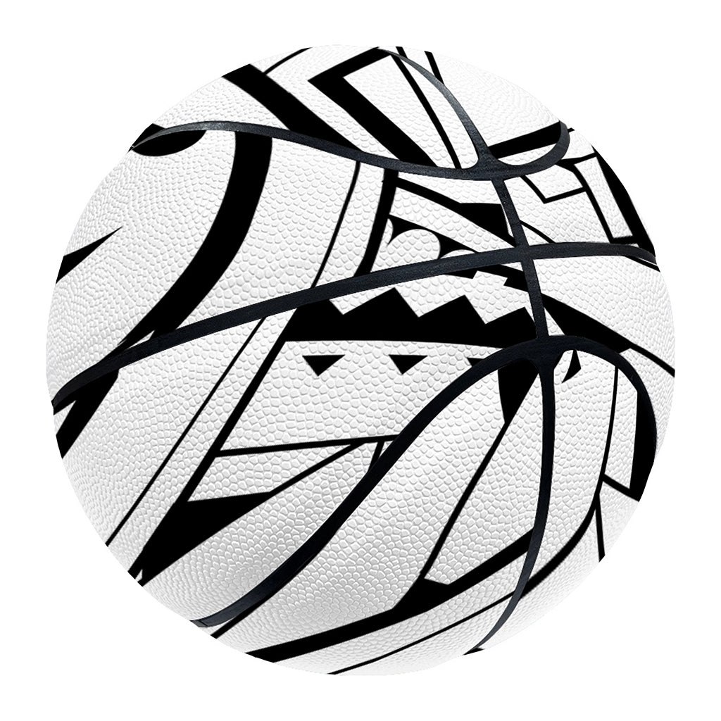 Black And White Maori Pattern Print Basketball