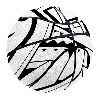 Black And White Maori Pattern Print Basketball