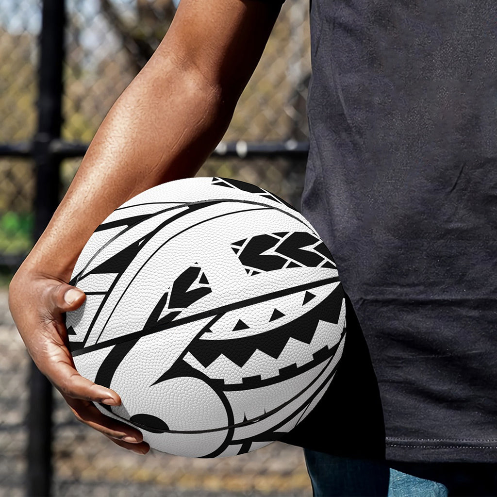 Black And White Maori Pattern Print Basketball