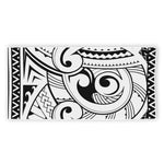 Black And White Maori Pattern Print Beach Towel