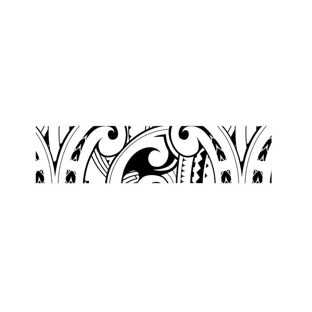 Black And White Maori Pattern Print Bed Runner