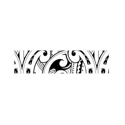 Black And White Maori Pattern Print Bed Runner