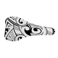 Black And White Maori Pattern Print Bicycle Seat Cover